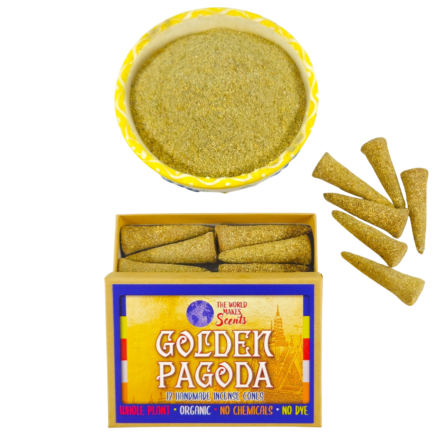 Golden Pagoda Organic Incense Cones