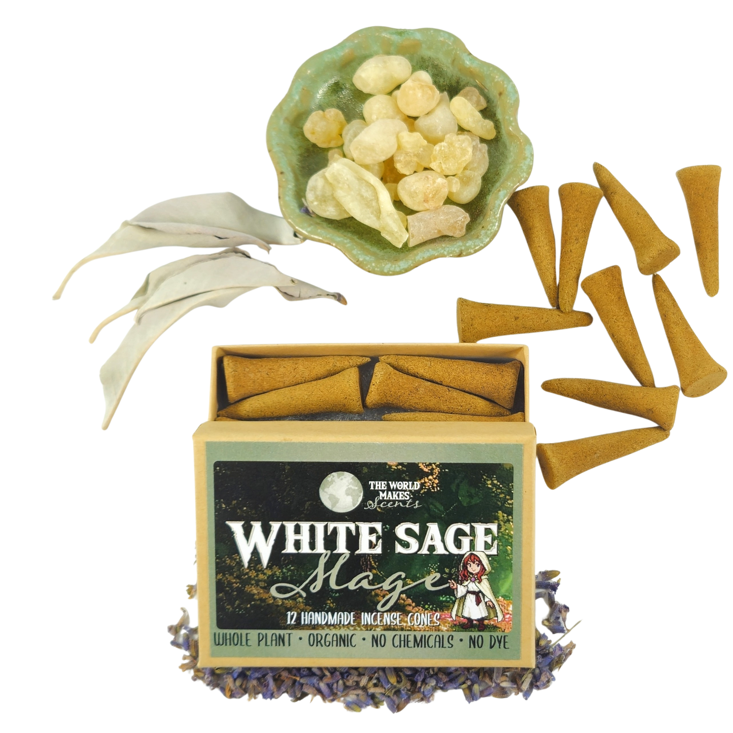White Sage Mage Organic Incense Cones